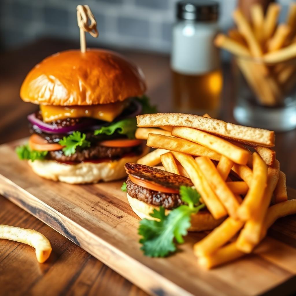 Burger and fries